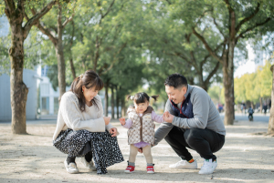 大阪・鶴見緑地公園の家族写真