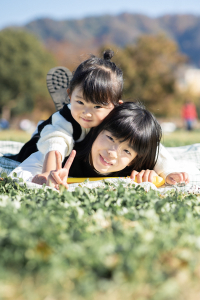 大阪・公園の家族写真