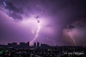 兵庫・芦屋の落雷写真