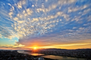 大阪・梅田スカイビルからの夕景写真