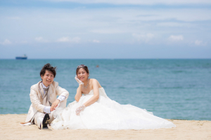 和歌山・片男波海水浴場の前撮り写真