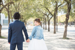 大阪・鶴見緑地公園の前撮り写真