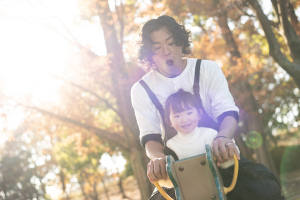 大阪・公園の家族写真